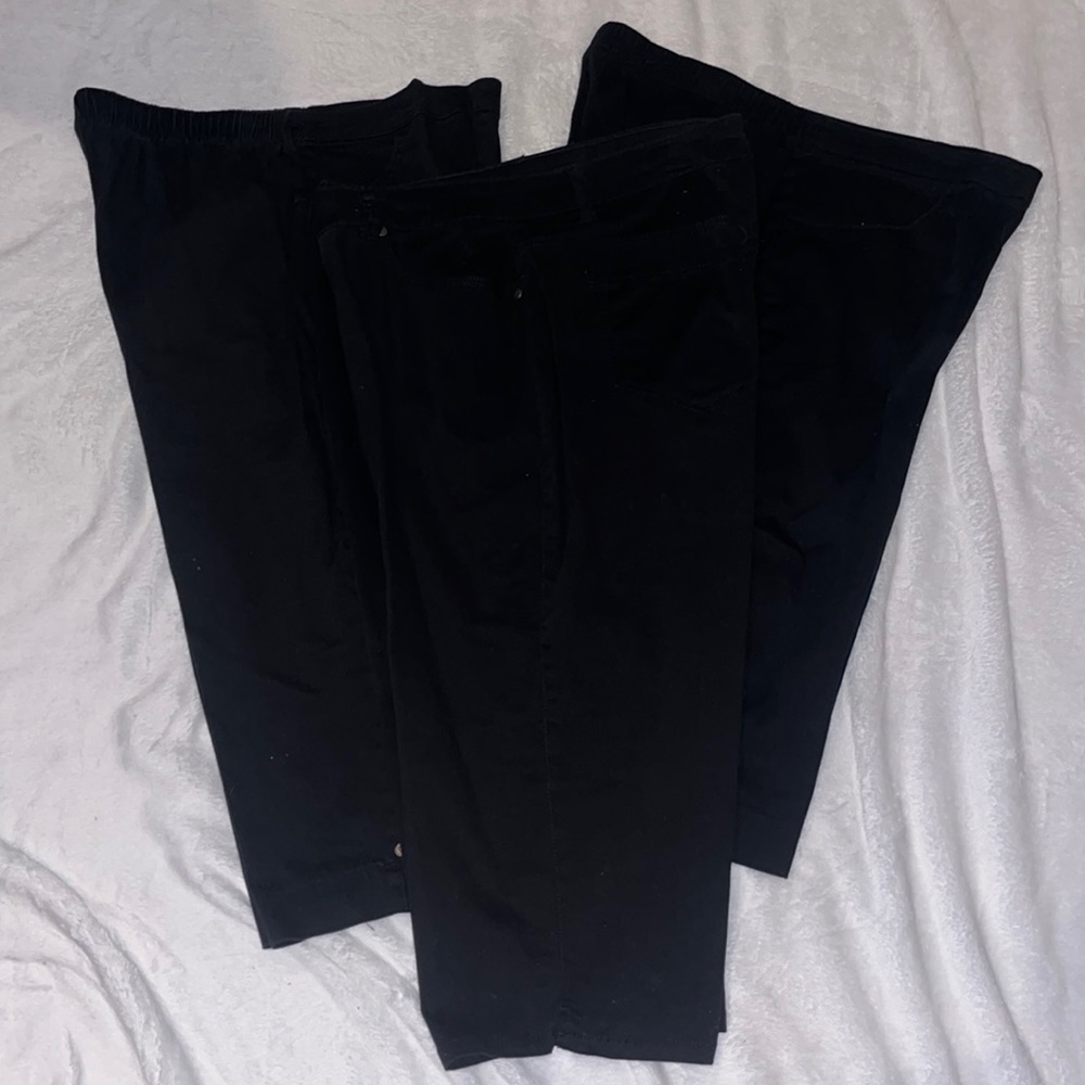 3 black pairs of capris, All 1XL, All worn twice